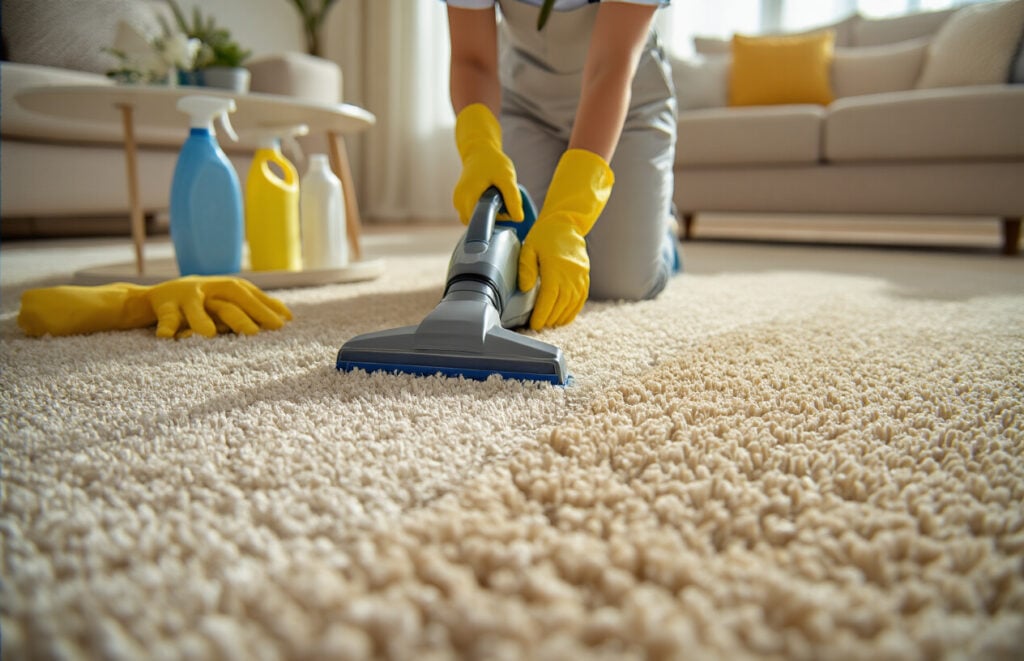 cleaning carpet